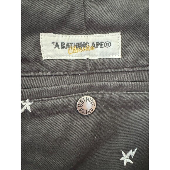A Bathing Ape Mens XXS Black Embroidered Straight Bapesta Work Japan Myro Star - Picture 5 of 12